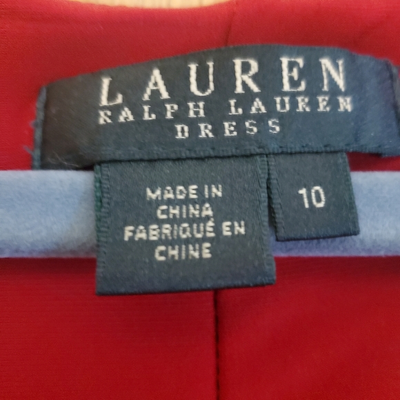 Lauren Ralph Lauren Red Sheath Lined Dress Size 10 - Picture 2 of 5